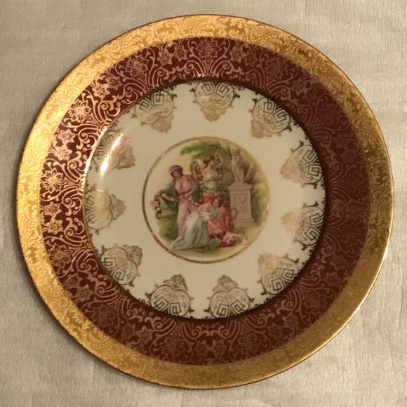 Very lovely & antique Edgewood China 22 karat gold decorative plate - Picture 2 of 8